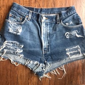 Vintage Levi Distressed High Waisted Shorts